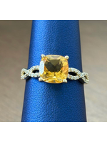 Jordans 10k 8mm Citrine and Diamond Ring .25cttw sz 7