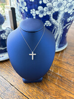 Jordans 14k white gold 1cttw Diamond Cross Shared Prong 16in