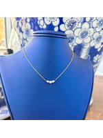 Jordans 10k Lab Grown Trio Necklace adj chain