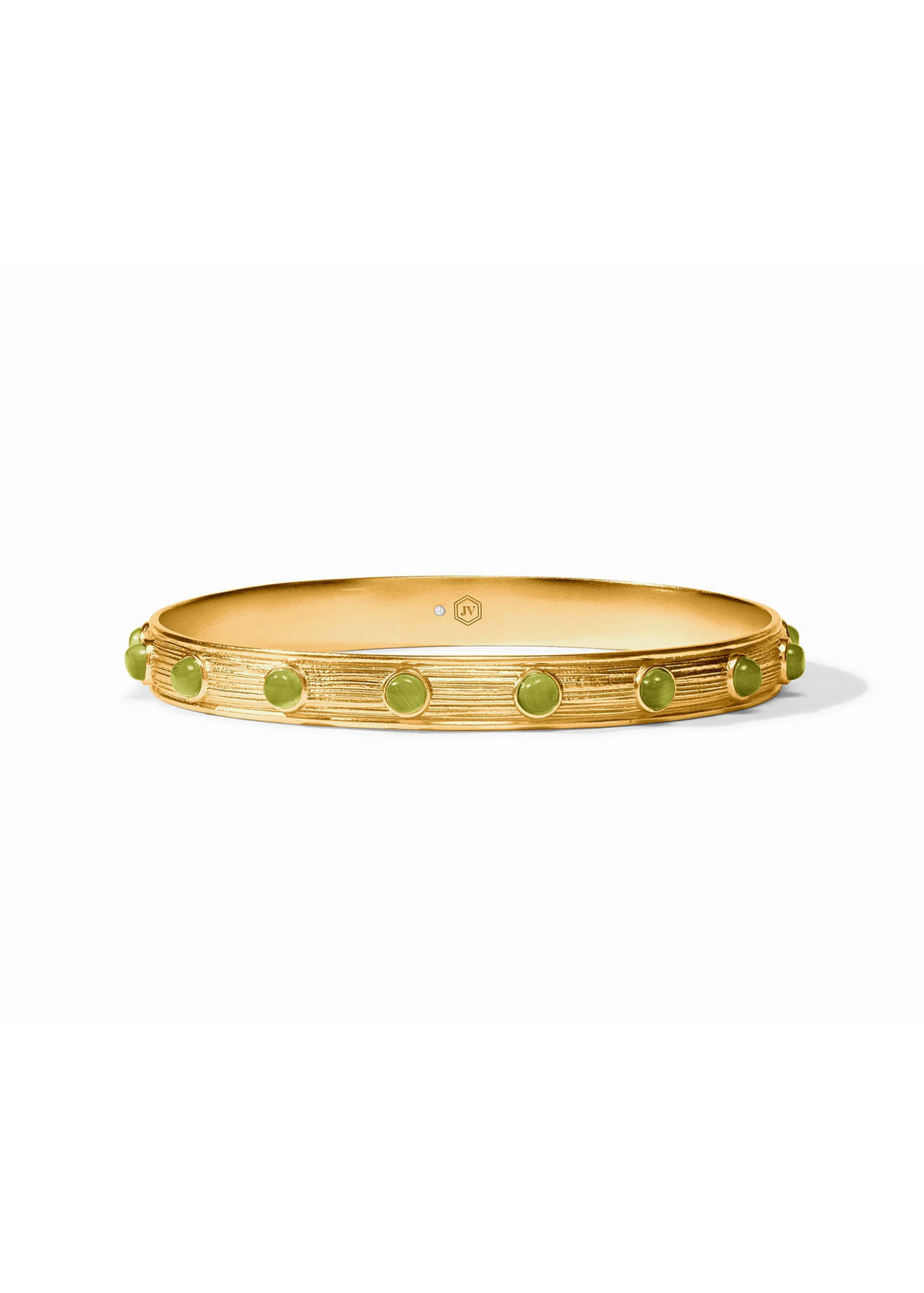 Julie Vos Cobblestone Bangle - Green Cat's Eye - MD