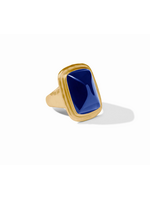 Julie Vos Sahara Stone Ring Iridescent Sapphire Blue sz 8