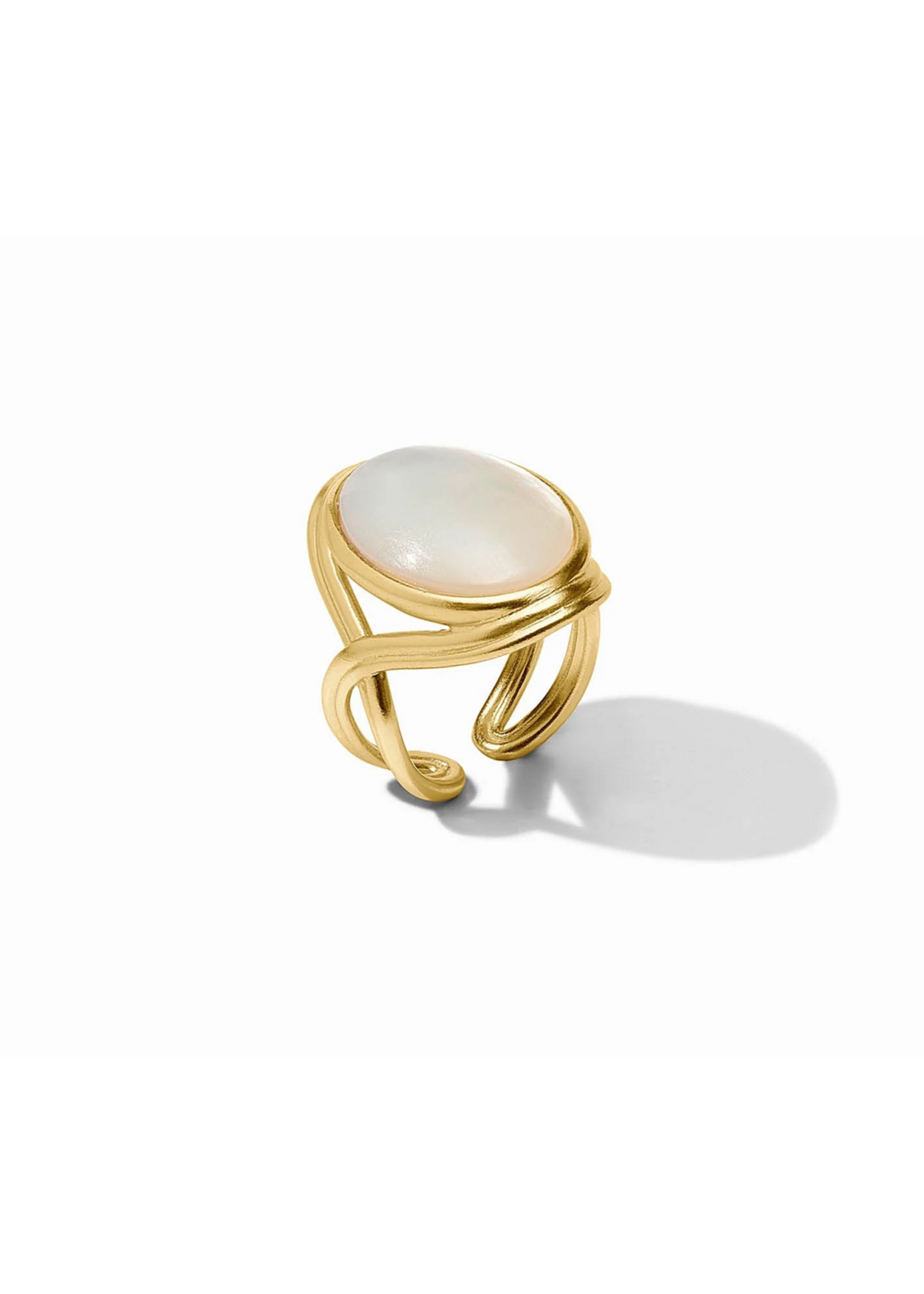 Julie Vos Essex Statement Ring Mother of Pearl sz 8/9