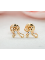 Jordans GF Screw Back Cross Earrings w CZ