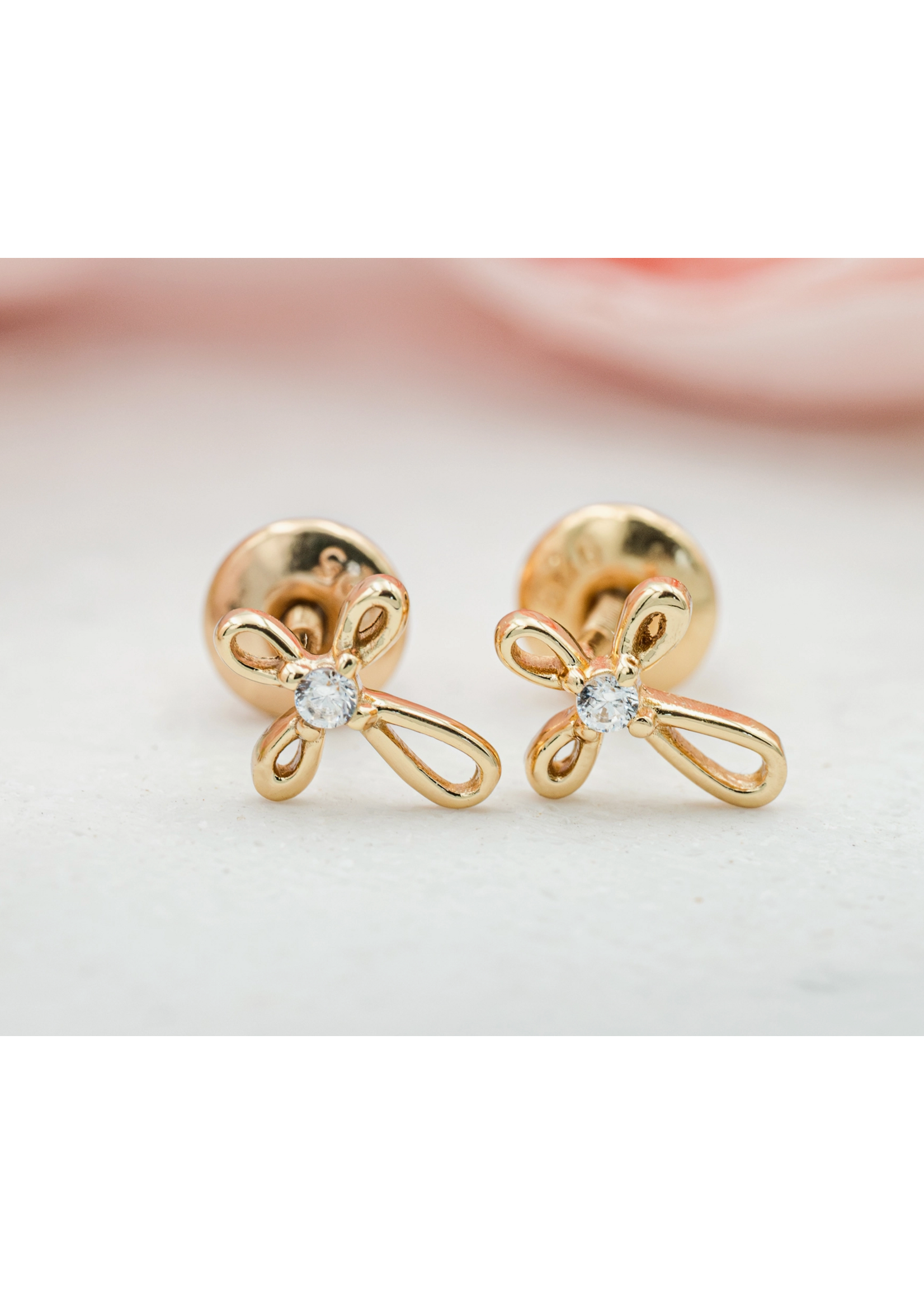 Jordans GF Screw Back Cross Earrings w CZ