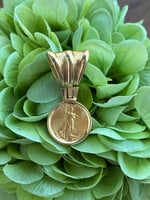 Jordans 14k Eagle Coin Slide Pendant