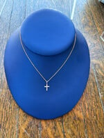 Jordans 10k Diamond Cross on Wheat Chain 18in
