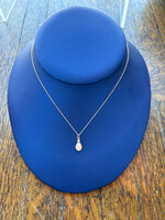 Jordans 14k Opal & Diamond Teardrop Necklace 18in
