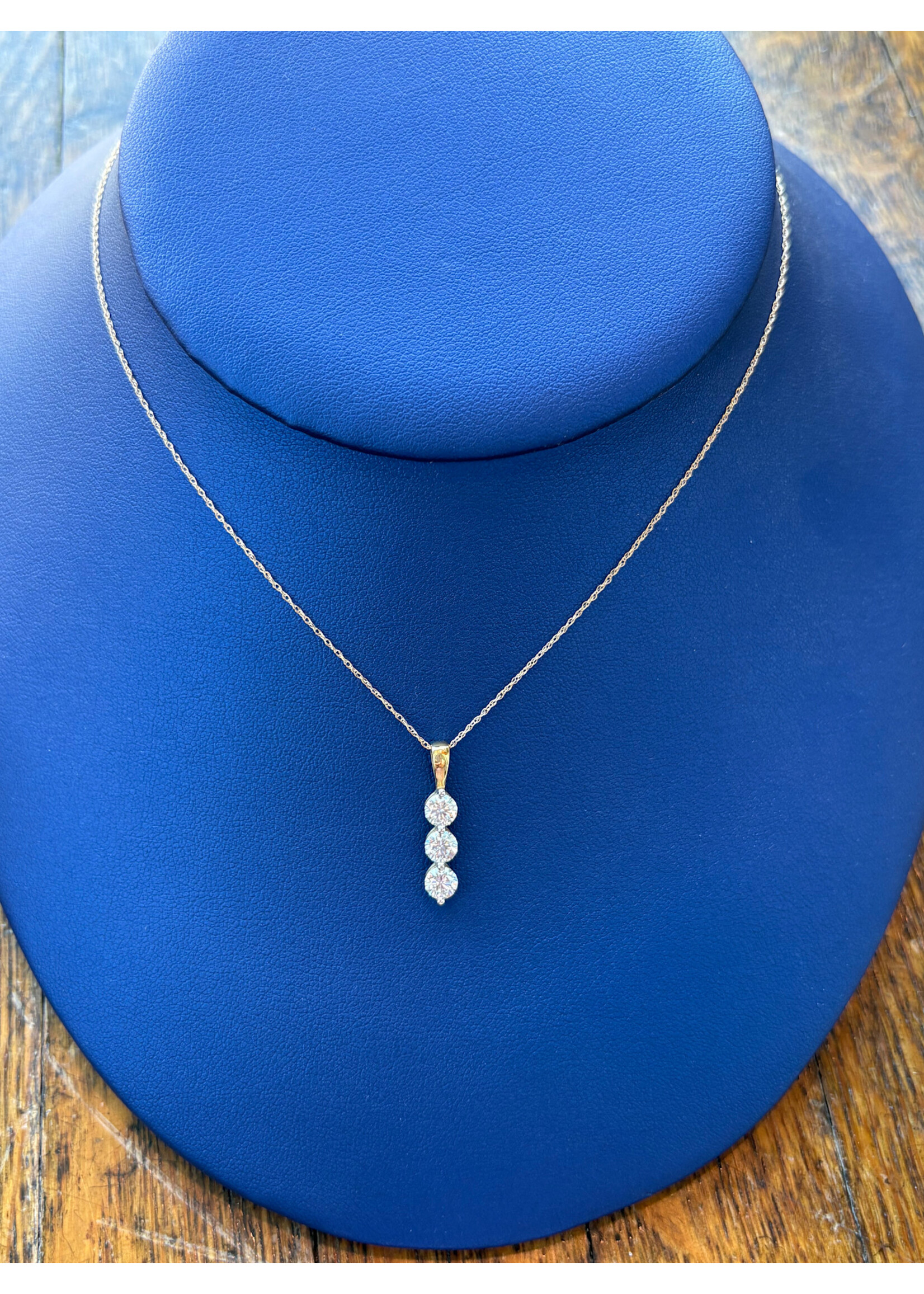 Jordans 3 Stone Lab Grown Diamond Pendant 1cttw 10k