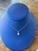 Jordans 18k White Diamond Teardrop Cluster adj chain