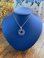 Jordans Sterling CZ Circle Pendant on 20in SS Chain