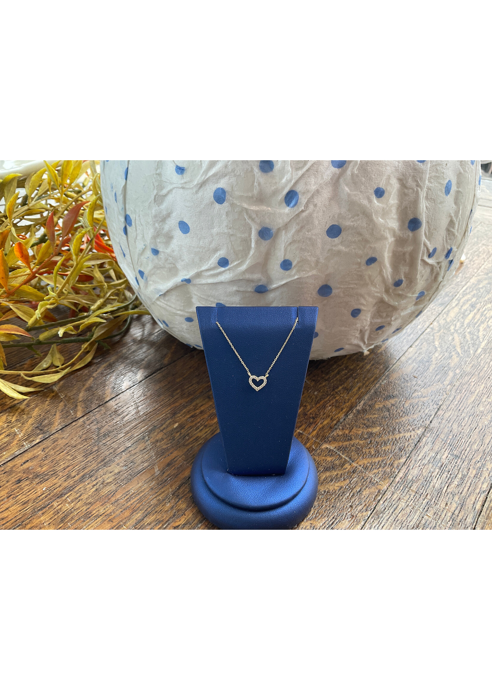 Jordans .11cttw Dainty Heart Necklace adj chain 10k