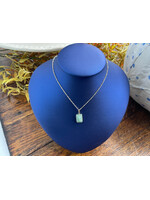 Jordans Bezel Set Jade Pendant 14k adj 1mm Cable Chain
