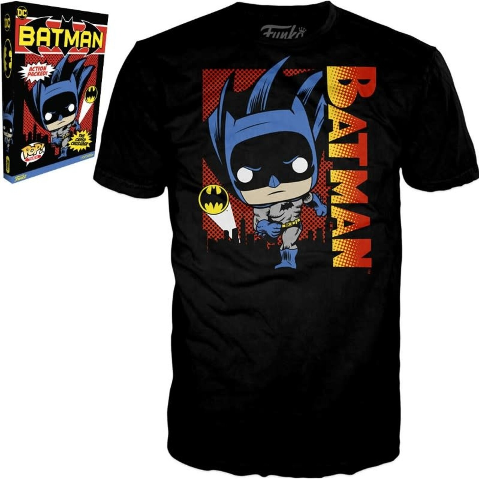 DC The Batman Adult Boxed Black Pop! T-Shirt - LARGE