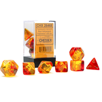 Chessex Chessex - Gemini Translucent Red-Yellow/Gold 7 Dice Set