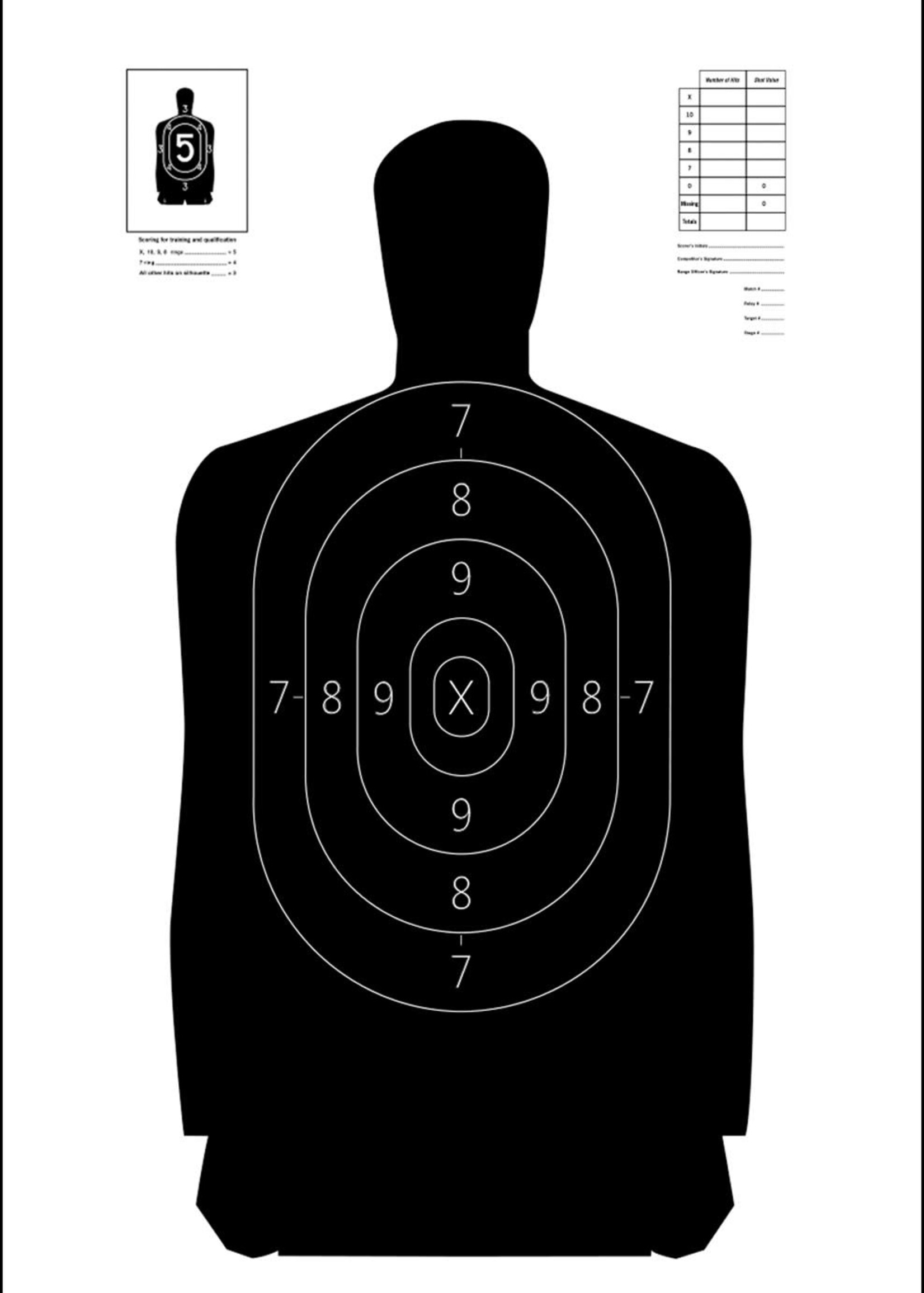 Action Action Target S29100 B-29 Qualification Target Silhouette Hanging Paper Target 11.50" x 22"