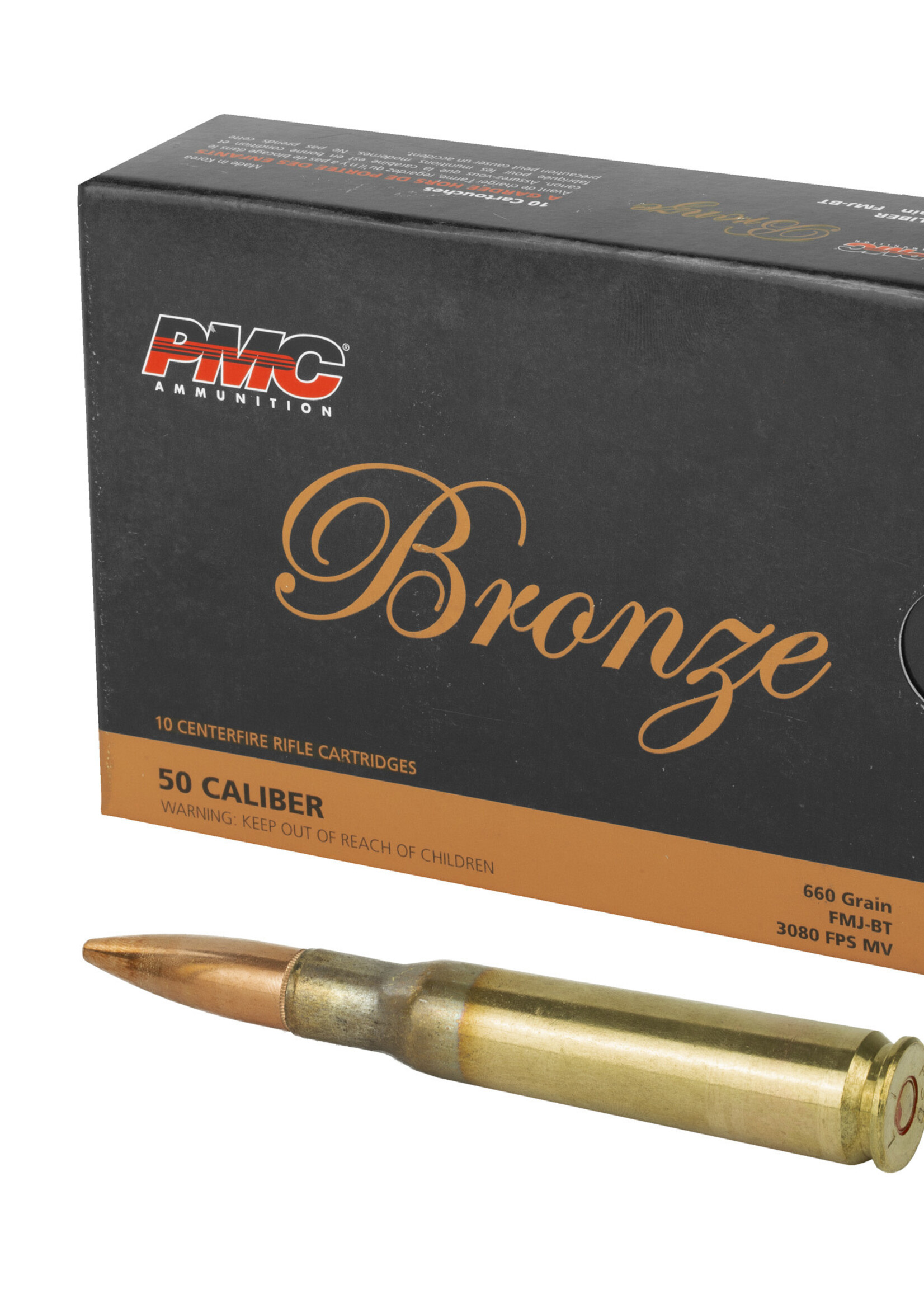 PMC PMC Ammunition Bronze 50 BMG 660 gr. 10 Rd. Box  FMJ MFG# 50A UPC# 741569060356