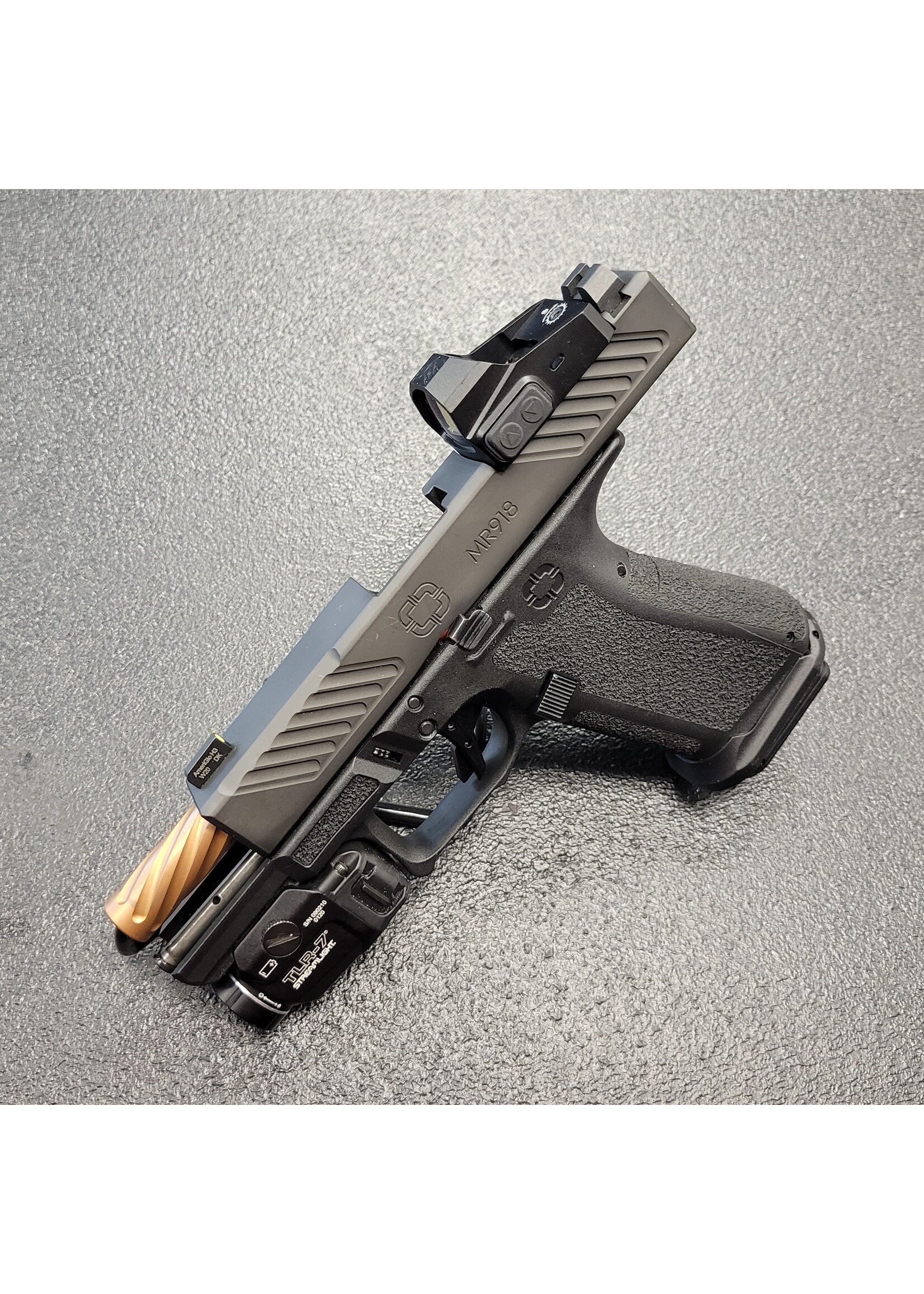 Shadow Systems (USED)Shadow Systems MR918 Combat 9mm Black Pistol with Spiral Fluted Bronze Barrel