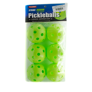 Tourna Strike Indoor Pickleballs - 6 Pack - Lime Green