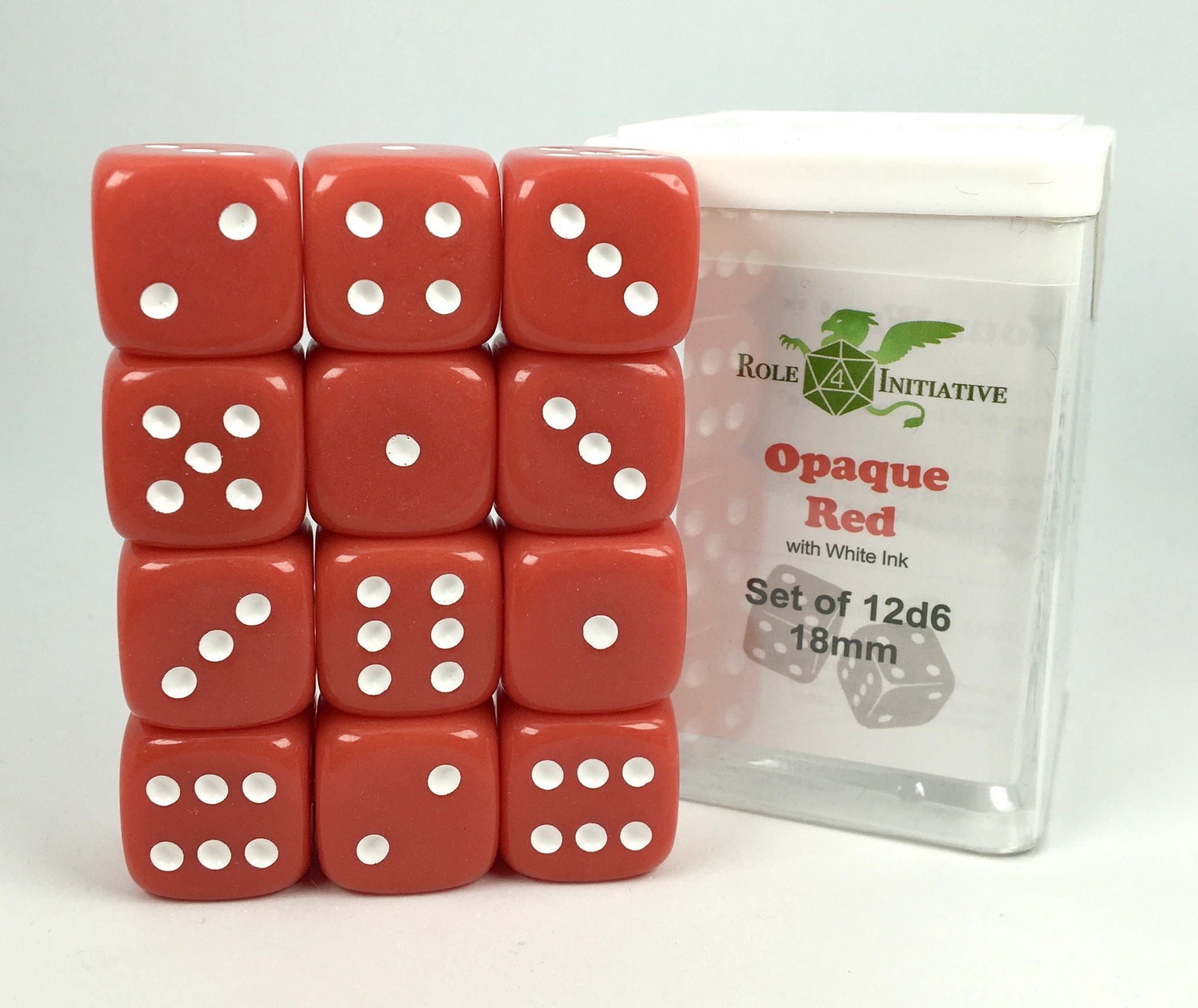 Set Of 12D6 Pips Dice: Opaque Red/White 18Mm | Jeux de société - Le ...