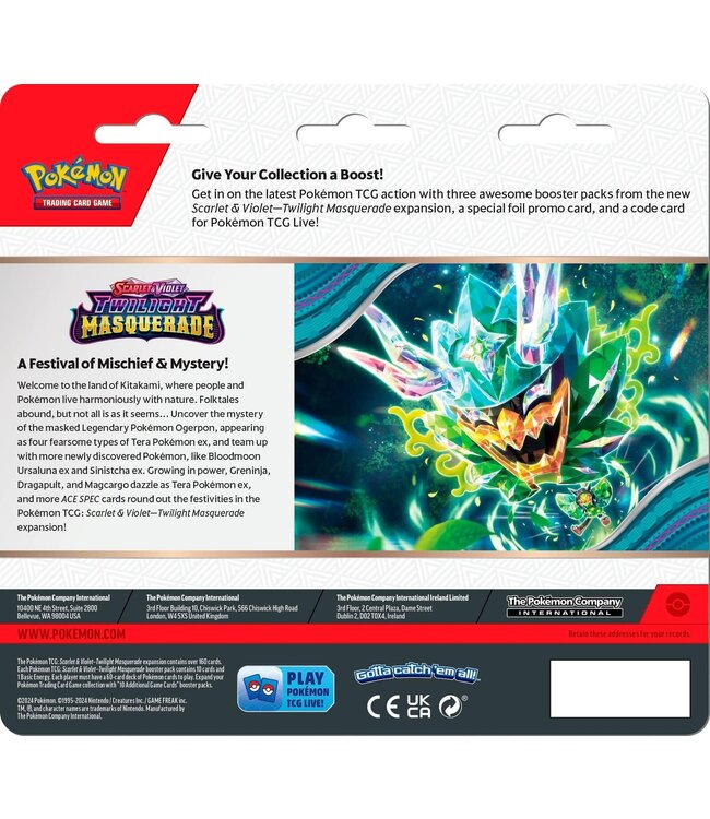 POKEMON: Twilight Masquerade 3PK BLISTER (EN)