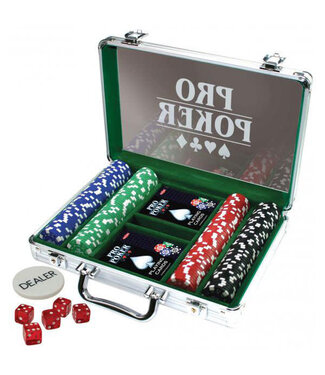 POKER SET  -  PRO POKER - 200 CHIPS POKER GAME SET IN ALUMINIUM CASE (EN)