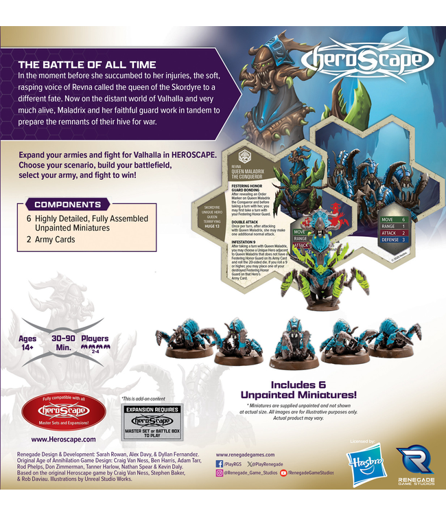 HEROSCAPE: RISING TIDE QUEEN MALADRIX AND FESTERING HONOR GUARD ARMY - EXPANSION