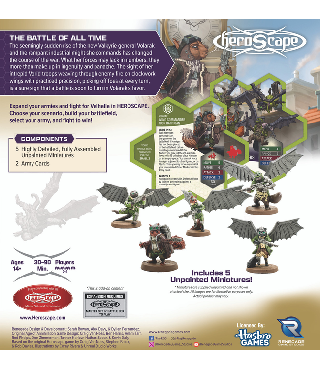 HEROSCAPE: RISING TIDE WING COMMANDER TUCK HARRIGAN AND VORID GLIDESTRIKERS ARMY - EXPANSION