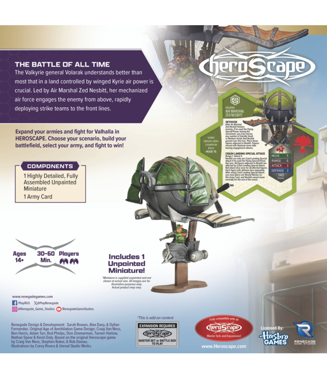 HEROSCAPE  -  AGE OF ANNIHILATION  -  AIR MARSHAL ZED NESBITT - ARMY EXPANSION (EN)