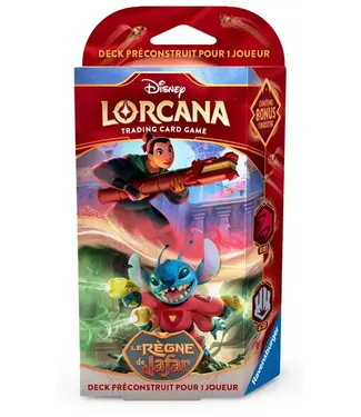 DISNEY LORCANA  -  LE RÈGNE DE JAFAR  -  DECK DE DÉMARRAGE - MULAN & STITCH - RUBIS & ACIER (FR)