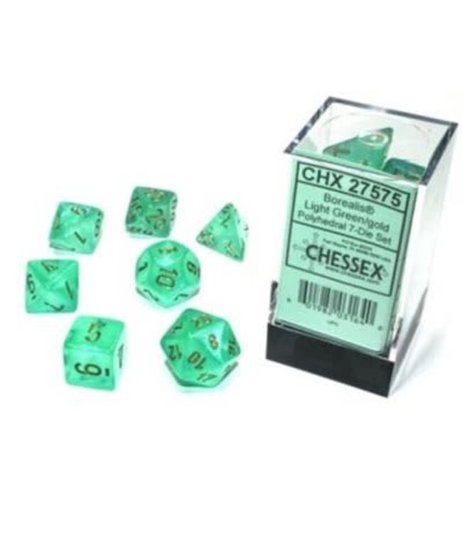 DICE - BOREALIS: 7PC LIGHT GREEN - GOLD LUMINARY