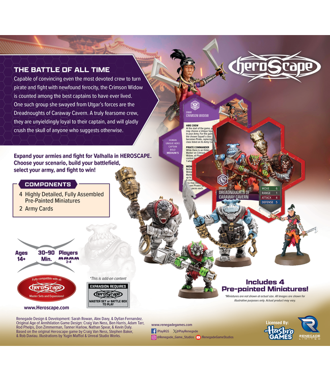 HEROSCAPE - CRIMSON WIDOW AND DREADNOUGHTS OF CARAWAY CAVERN - UNPAINTED VERSION