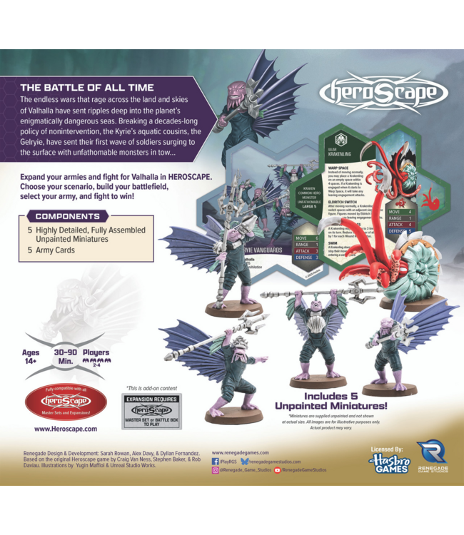 HEROSCAPE - KRAKENLING AND GELRYIE  - UNPAINTED VERSION