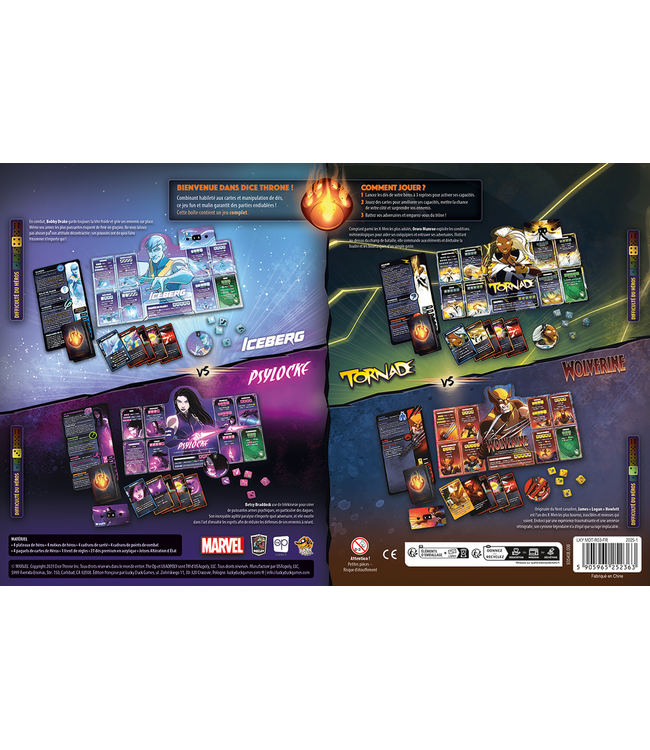 DICE THRONE  -  MARVEL  -  X-MEN : ICEBERG VS. PSYLOCKE VS. TORNADE VS. WOLVERINE   (FR)