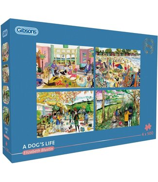 4 PUZZLES – 500 PCS  – A DOG’S LIFE