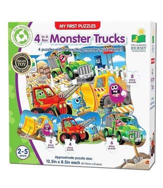 PUZZLE - MY FIRST PUZZLE SETS :  4 IN A BOX : MONSTER TRUCKS