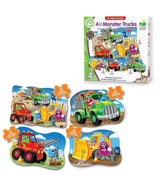 PUZZLE - MY FIRST PUZZLE SETS :  4 IN A BOX : MONSTER TRUCKS