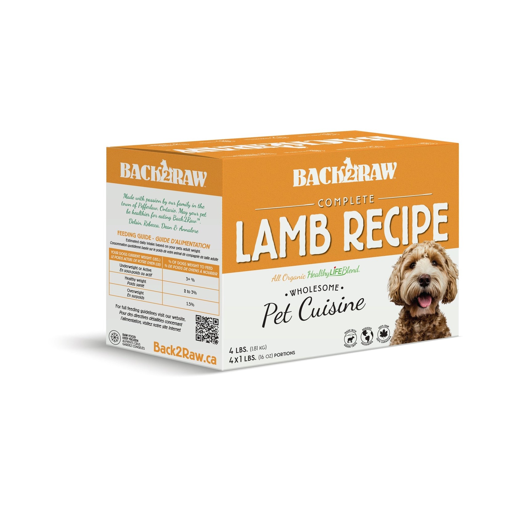 Back 2 Raw Back 2 Raw - Complete Raw Dog Meals 4lb