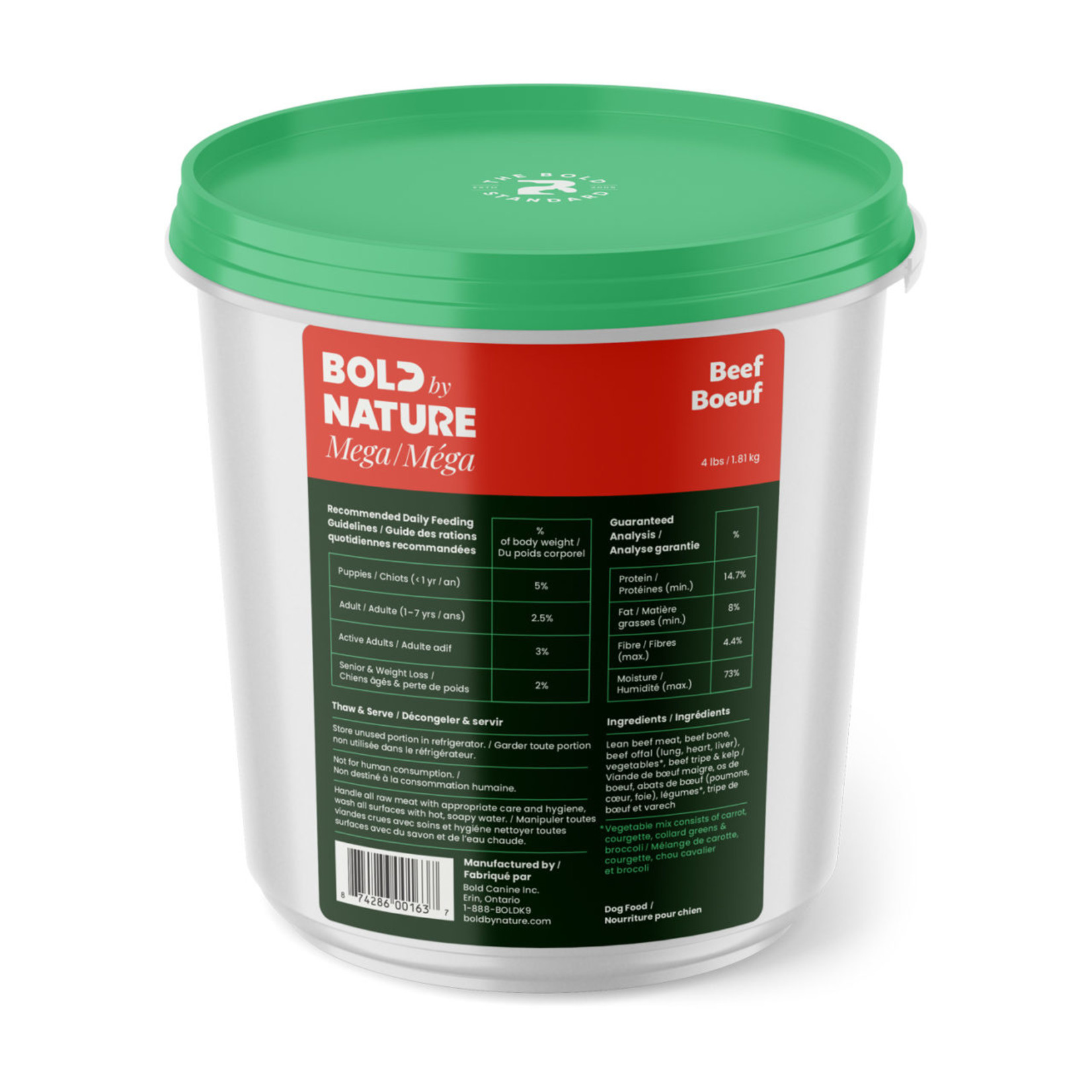 Bold By Nature Bold by Nature - Mega Tub Raw Dog Meals