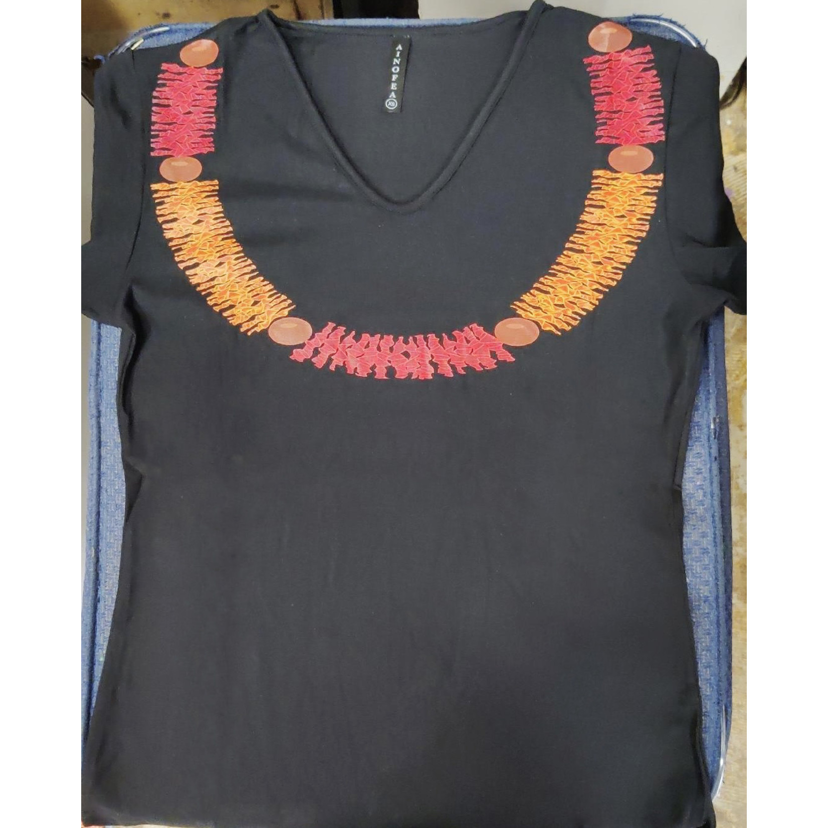 Womens printed V neck shirts