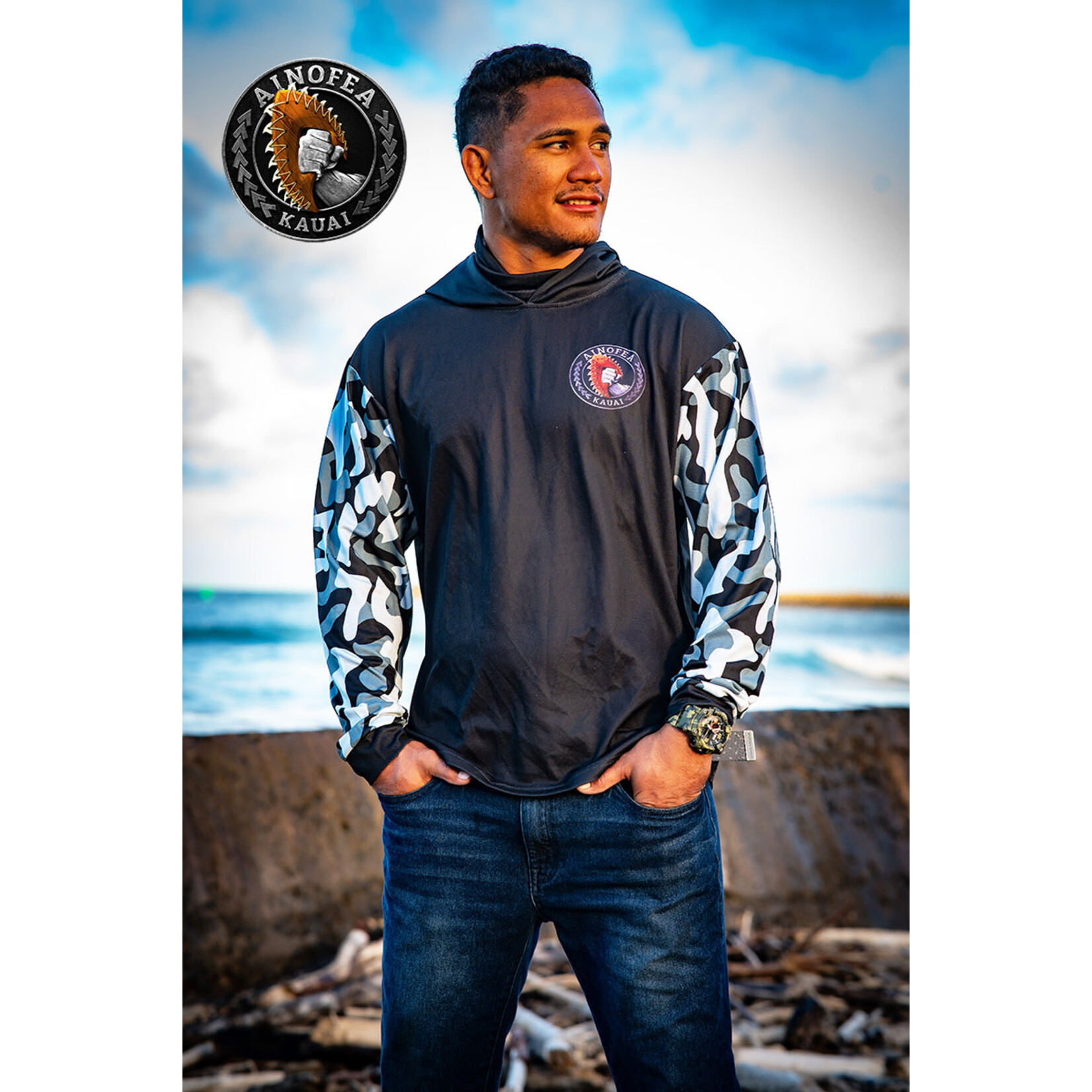 Pull over long sleeve hood/mask