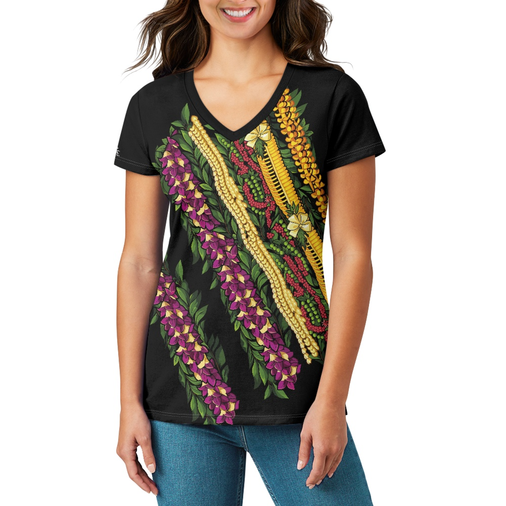 Womens printed V neck shirts