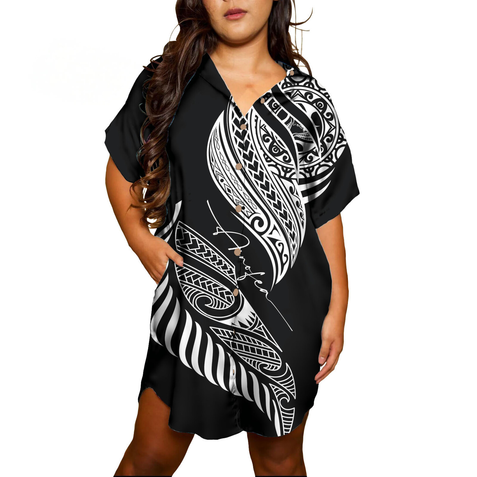 Women dress button shirt