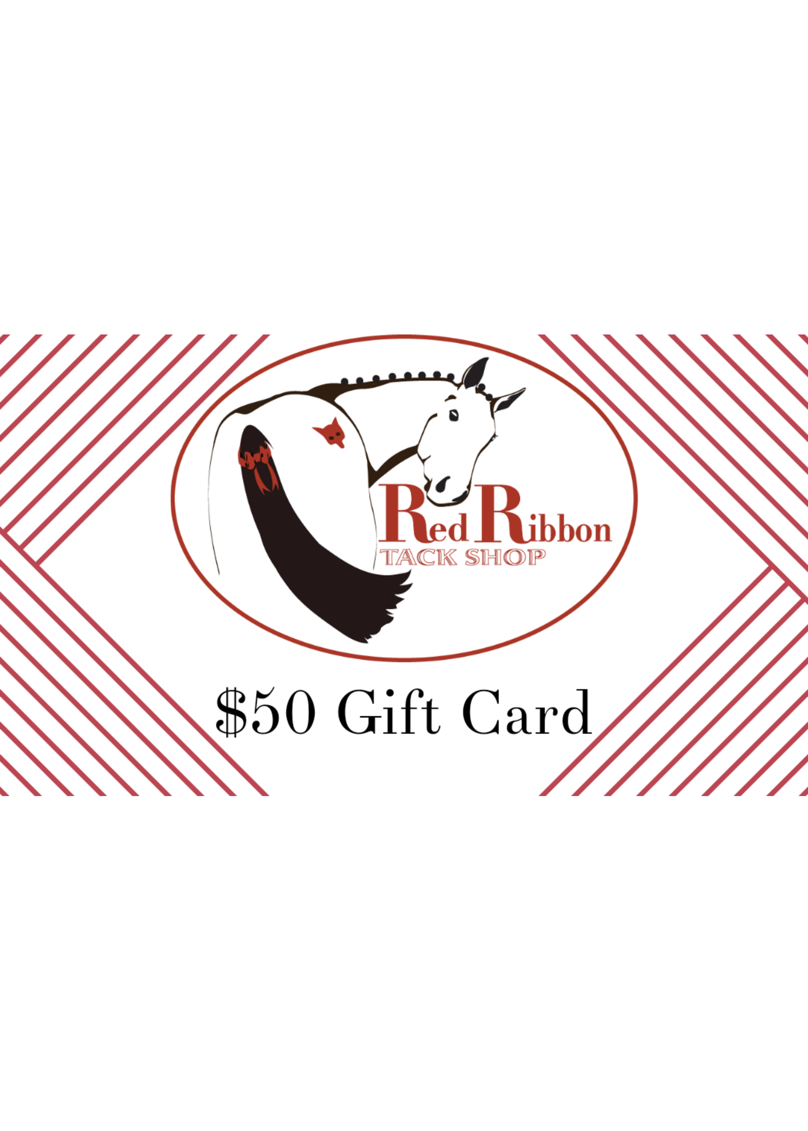 60 Gift Card Red Ribbon Tack