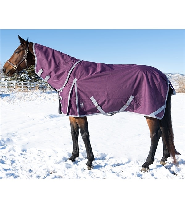 Boreas Turnout Blanket 1200 Denier with 350gm Lining & Reflective Stripes Red Ribbon Tack