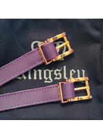 Kingsley Spur Straps - 444 Nature Roxo with rose gold buckles