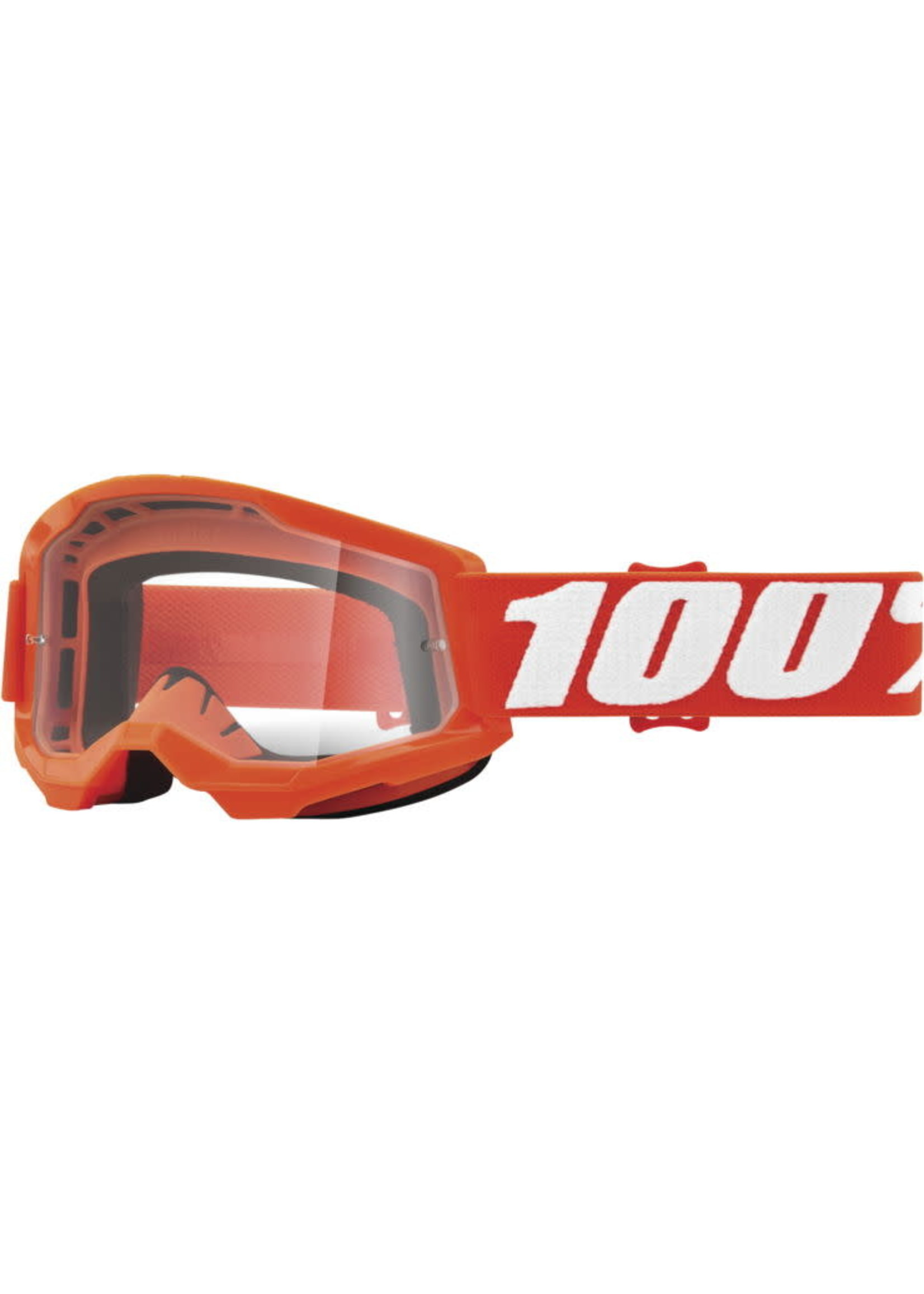 100% 100% STRATA JR. 2 GOGGLE ORANGE WITH CLEAR LENS