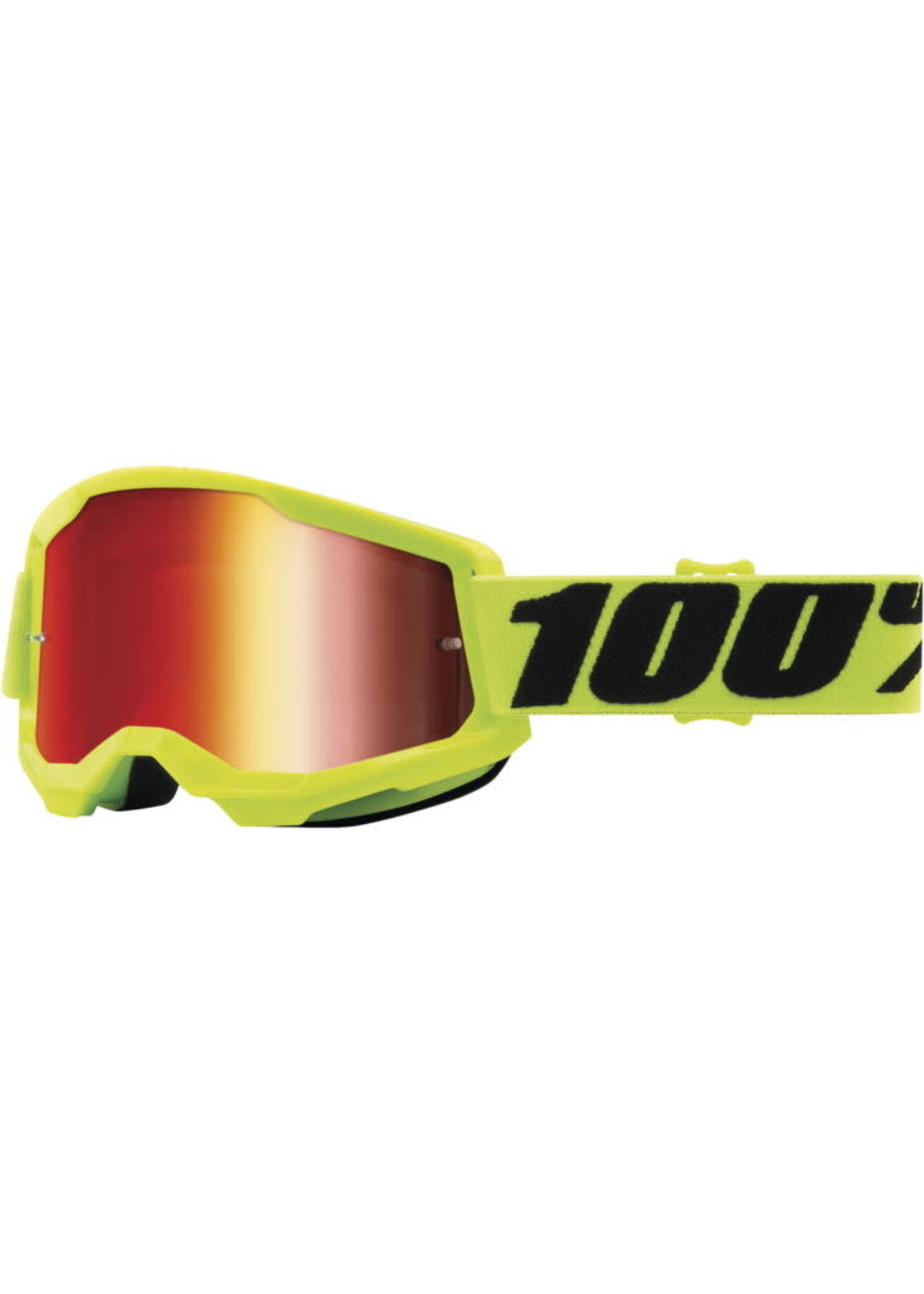 100% 100% STRATA 2 GOGGLE YELLOW WITH RED MIRROR LENS