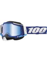 100% 100% RACECRAFT 2 SNOW GOGGLES BLUE WITH MIRROR LENS