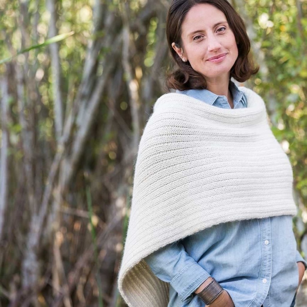 CHURCHMOUSE Twice Reversible Ribbed Poncho