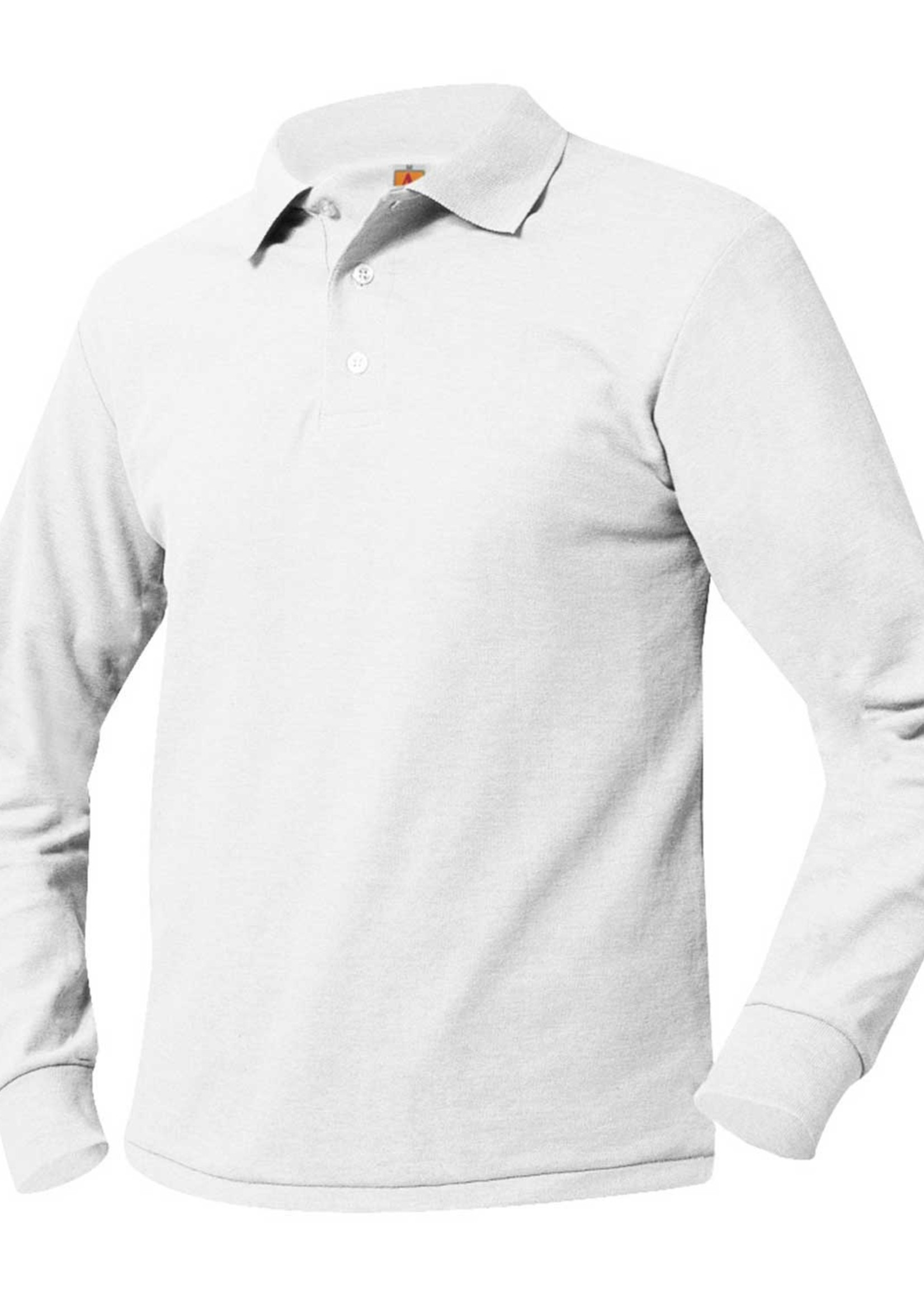 LONG SLEEVE YOUTH A+ PIQUE POLO WITH EMBROIDERY LOGO
